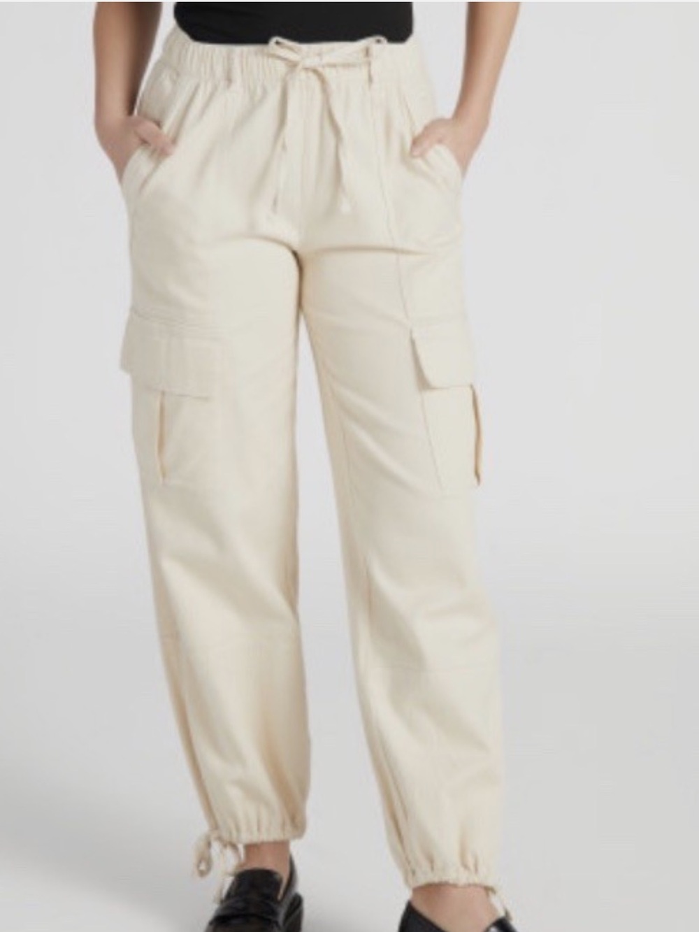 Habitual Cream Cargo Joggers with Drawstring Waist